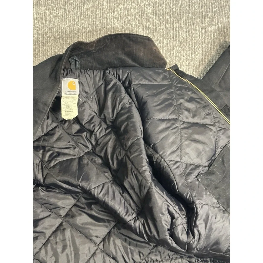 Carhartt Mens Black Large Traditional Arctic Quilt Lined Duck Coat C003
